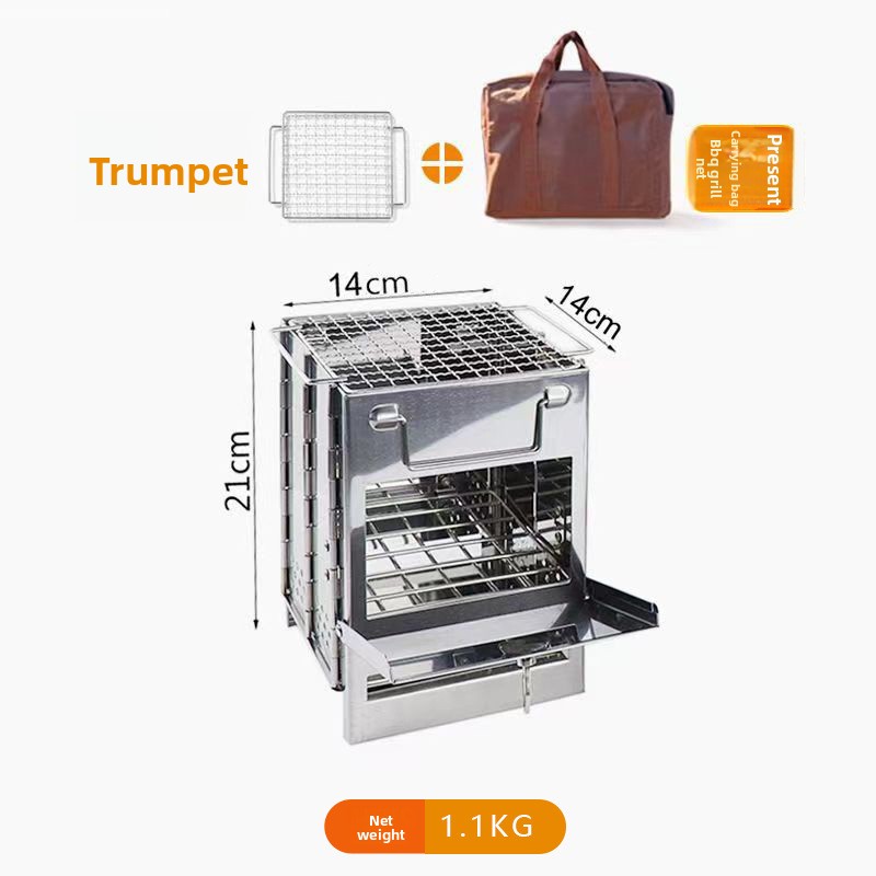 Draagbare camping houtskool bbq grill van rvs_voghion.com