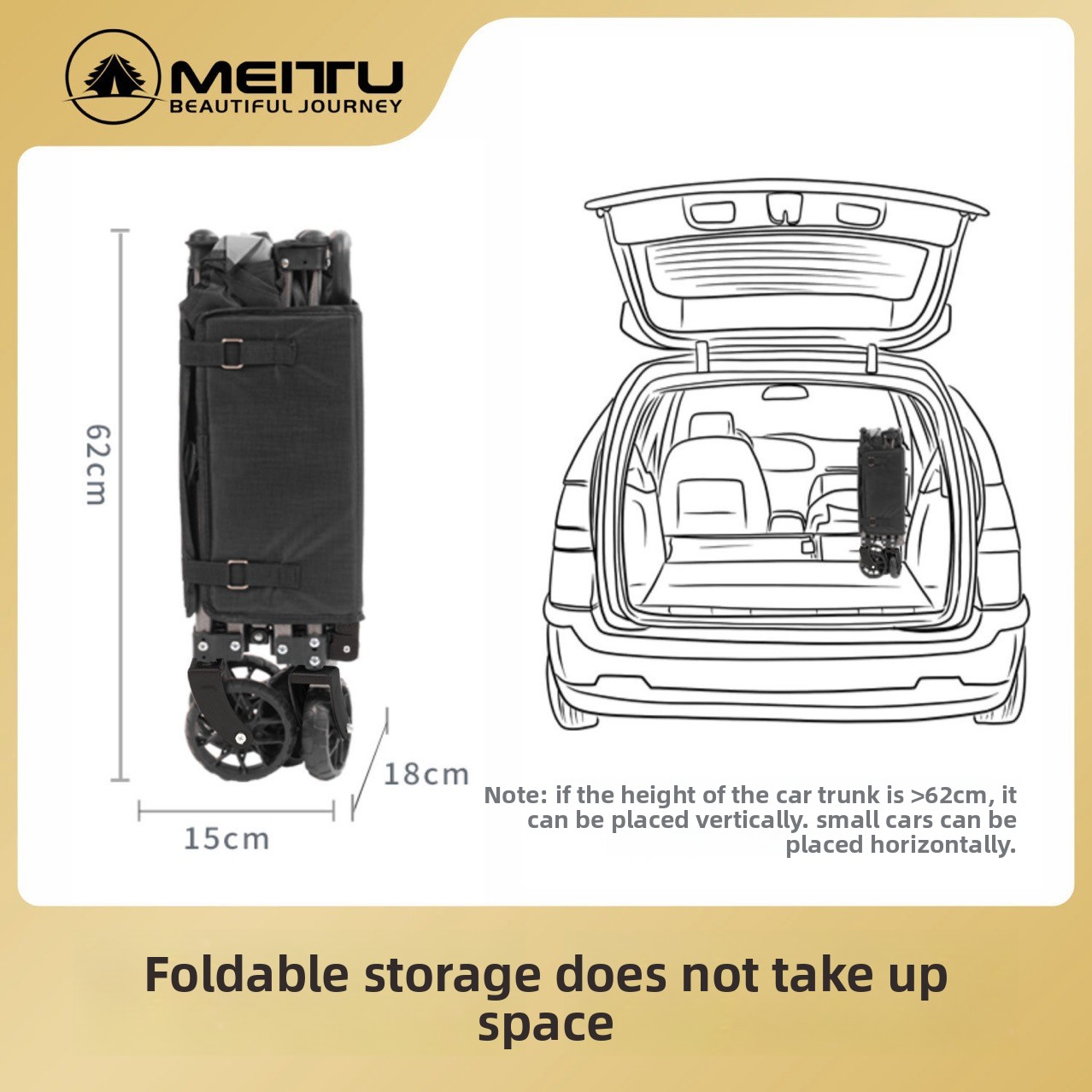 Chariot de camping pliable et léger pour courses et extérieur_voghion.com