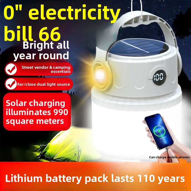 Solar Camping Lantern Rechargeable Outdoor Emergency Lighting Lamp_voghion.com