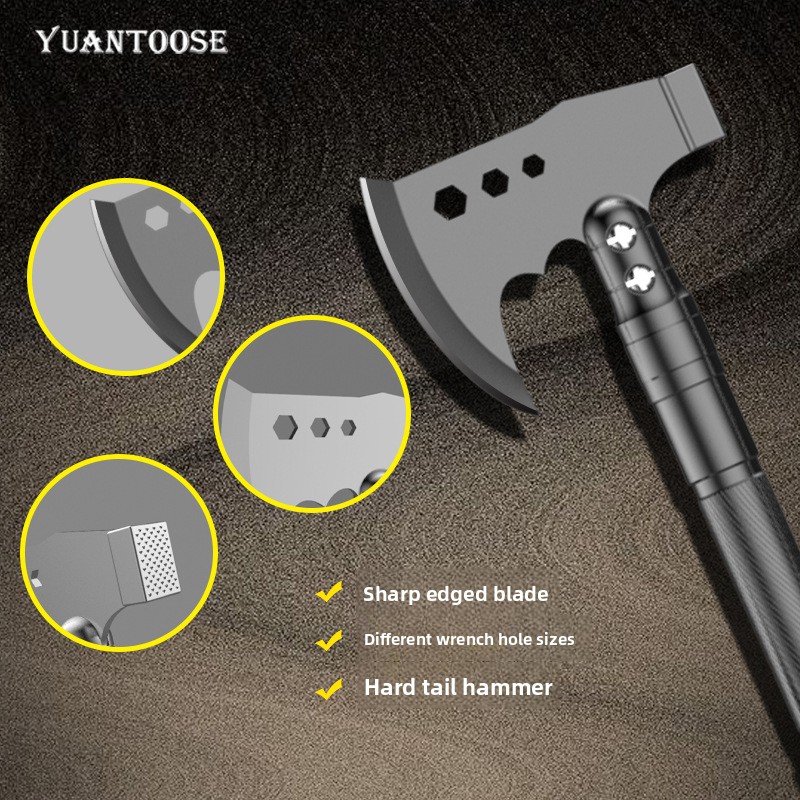 Pala de camping multifuncional y set de hacha de supervivencia_voghion.com