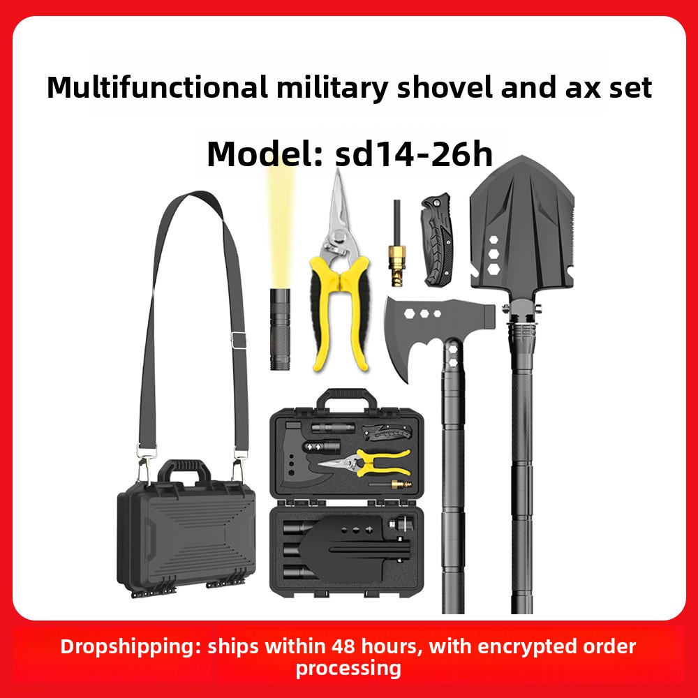 Multifunctional Outdoor Folding Camping Supplies Survival Gear Axe Set Self-Defense Engineer Shovel_voghion.com