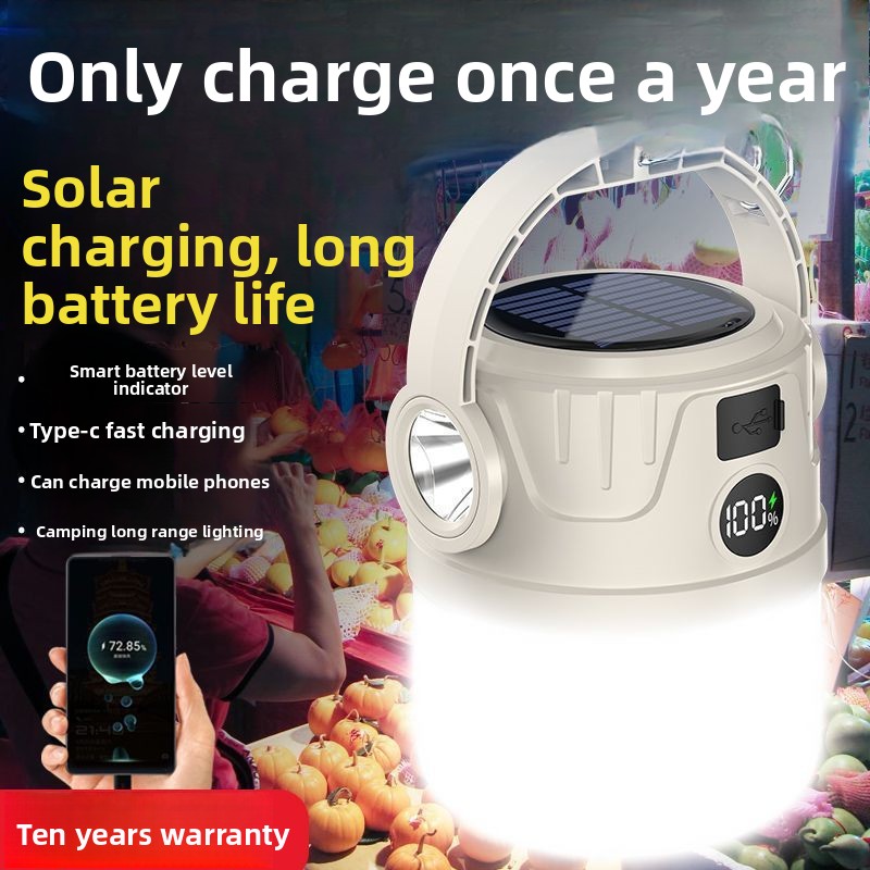 Solar Camping Lantern Rechargeable Outdoor Emergency Lighting Lamp_voghion.com