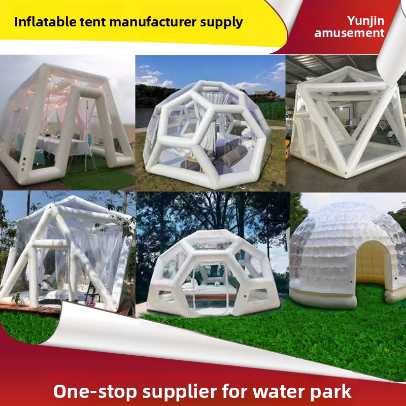 Alloggio gonfiabile popolare per il campeggio, tenda da esterno terrestre, casa mobile trasparente a bolla con cielo stellato_voghion.com