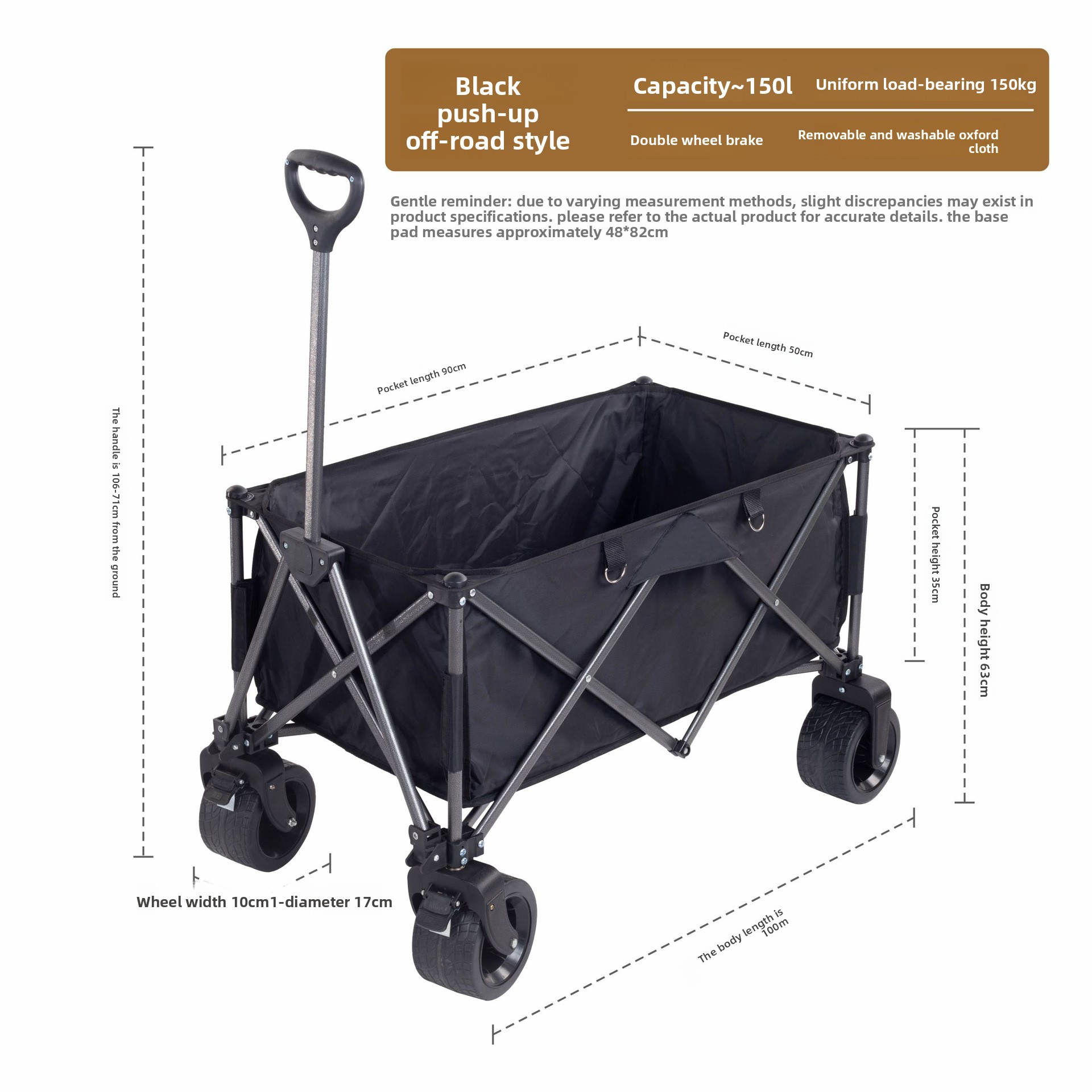 Outdoor Camping Kids With Table, Foldable Off-Road Wheel Camp Cart For Stalls_voghion.com