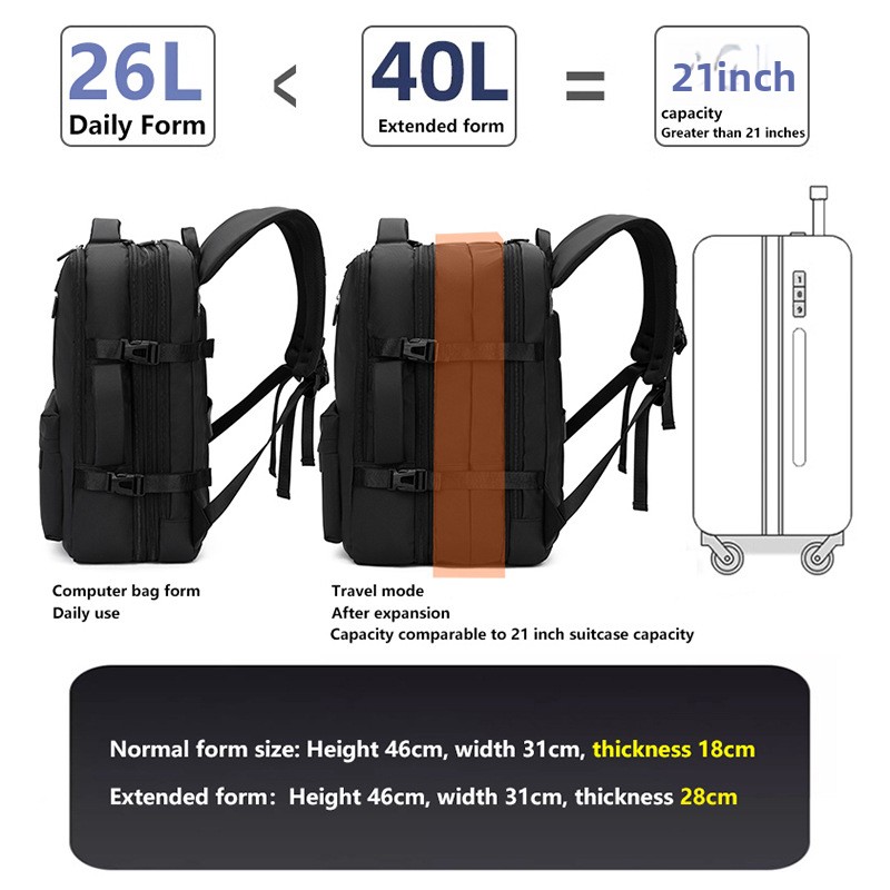Mochila de viagem para mulher grande capacidade leve e prática_voghion.com