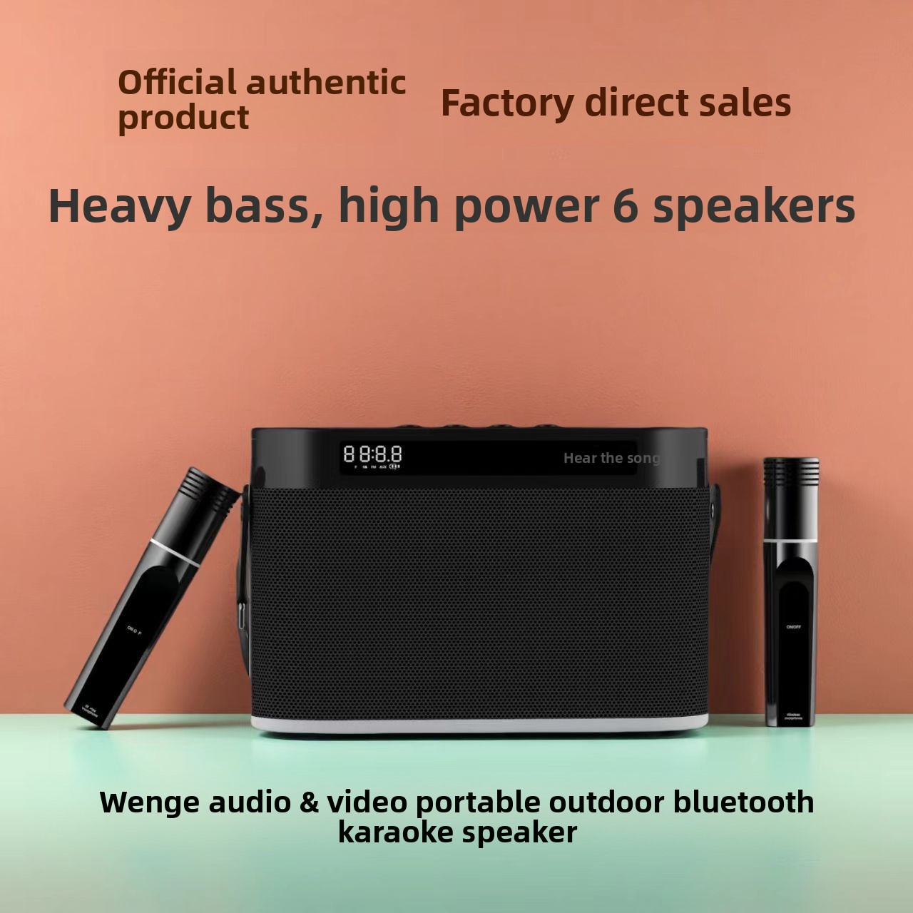 Portable Bluetooth Speaker With Wireless Microphone And Bass_voghion.com