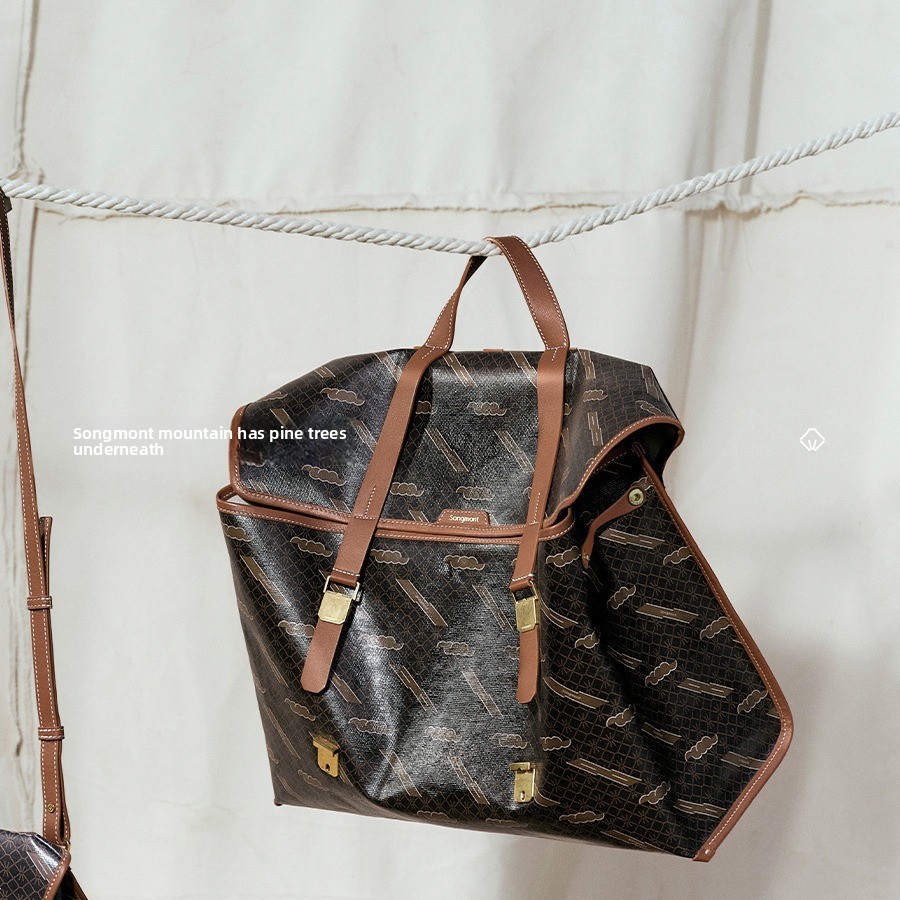 Luyuxiao Same Style Song Shanyashanxing Series Old Flower Travel Briefcase Backpack_voghion.com