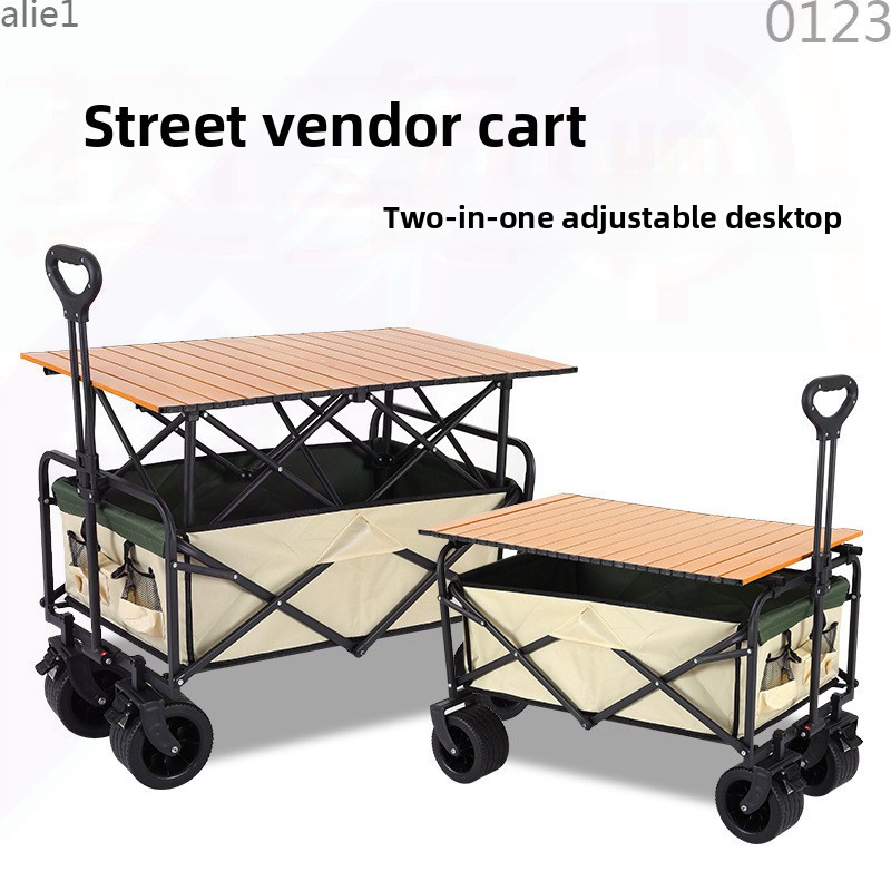 Campervan Outdoor Picnic Portable Trailer Outing Foldable Hand Camping Small Trolley Cart_voghion.com