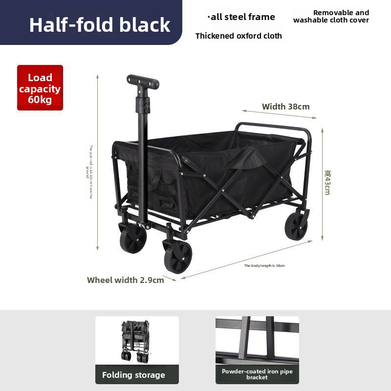 ♔ Faltbarer Campingwagen, Picknickanhänger, Verkaufswagen, Lieferwagen_voghion.com