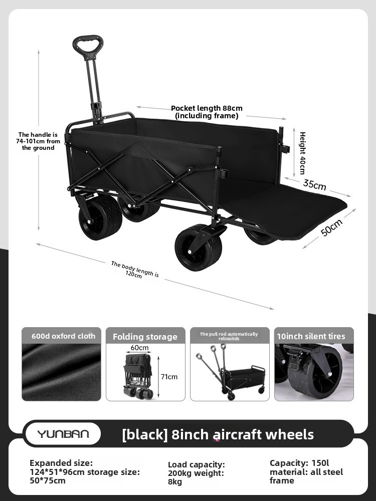 Foldable Camping Trolley For Picnic And Outdoor Transport_voghion.com