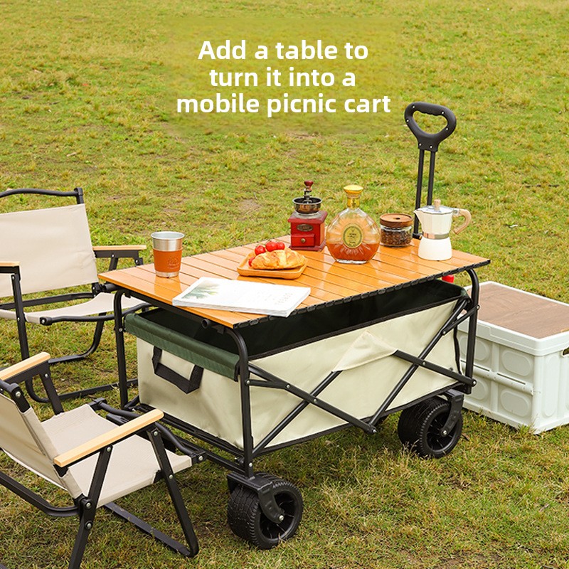 Campervan Outdoor Picnic Portable Trailer Outing Foldable Hand Camping Small Trolley Cart_voghion.com