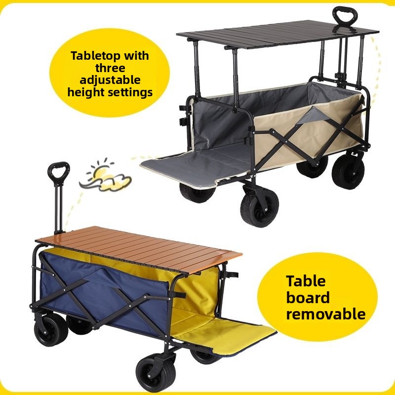 Höhenverstellbarer, erweiterter Picknickwagen für den Außenbereich, beliebter Klappwagen, Anhängermodell mit Hecköffnung_voghion.com