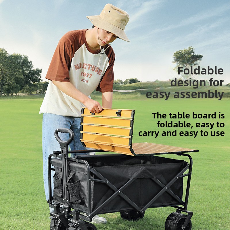 Bærbart sammenleggbart campingbord med aluminiumsplate_voghion.com