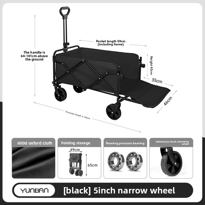 Foldable Camping Trolley For Picnic And Outdoor Transport_voghion.com