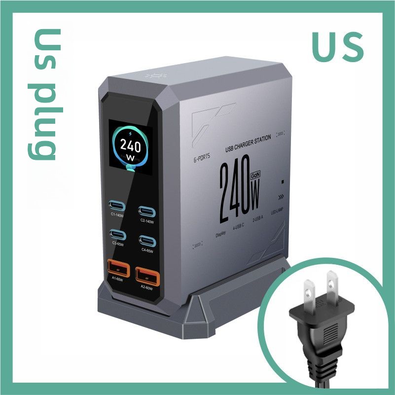 Fast Desktop Charger Multi-port Pd 140w For Mobile Phones_voghion.com