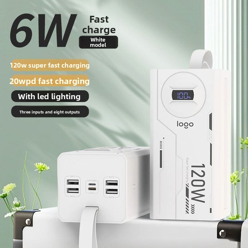 Power bank 60000mah con cable integrado carga ultra rápida_voghion.com