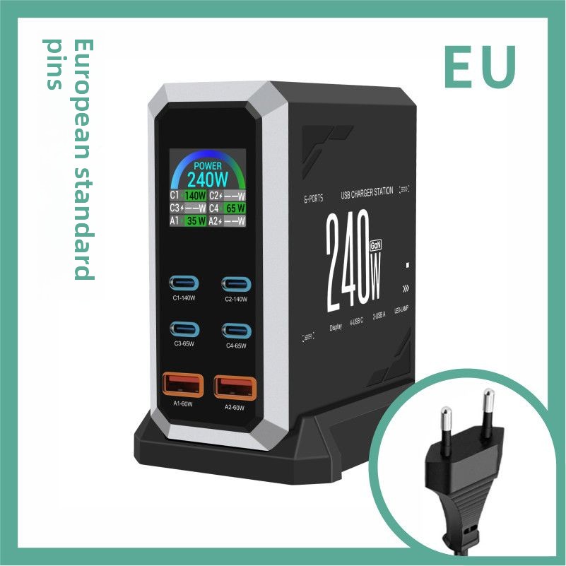 Fast Desktop Charger Multi-port Pd 140w For Mobile Phones_voghion.com