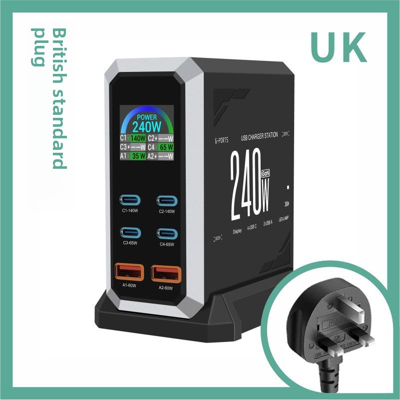 Fast Desktop Charger Multi-port Pd 140w For Mobile Phones_voghion.com