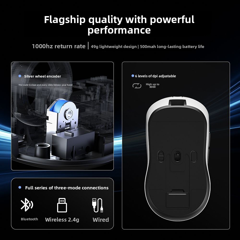 Fire Wing Star M706 Kabellose Bluetooth-Maus mit drei Modi, leicht, wiederaufladbar, für E-Sport, Gaming, Computer und Büro_voghion.com