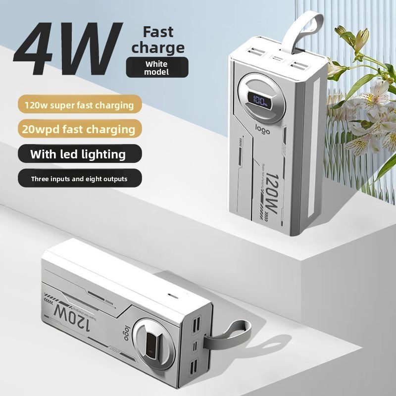 Power bank 60000mah con cable integrado carga ultra rápida_voghion.com