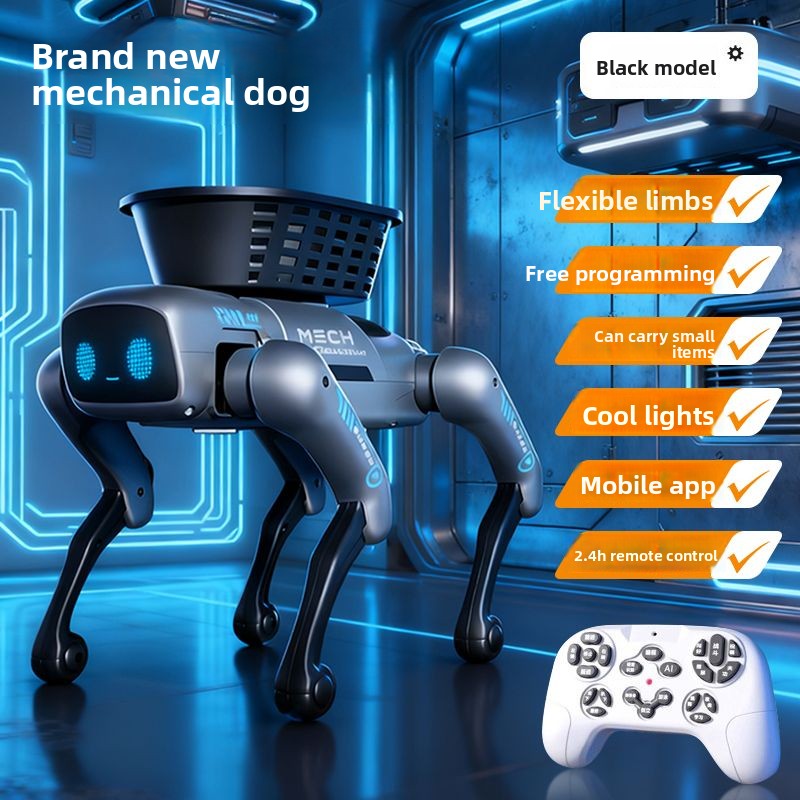 Nieuwe intelligente bionische mechanische hond, elektrische robot met afstandsbediening voor kinderen, AI-gestuurd, mobiel programmeerbaar, ideaal voor een jongensverjaardag._voghion.com