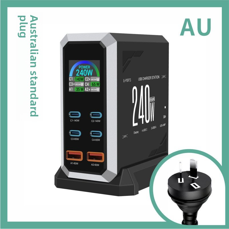 Fast Desktop Charger Multi-port Pd 140w For Mobile Phones_voghion.com