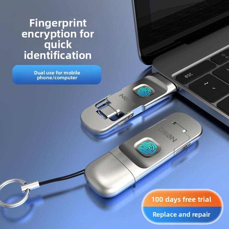 Chiavetta usb criptata con impronta digitale e doppia porta usb-c_voghion.com