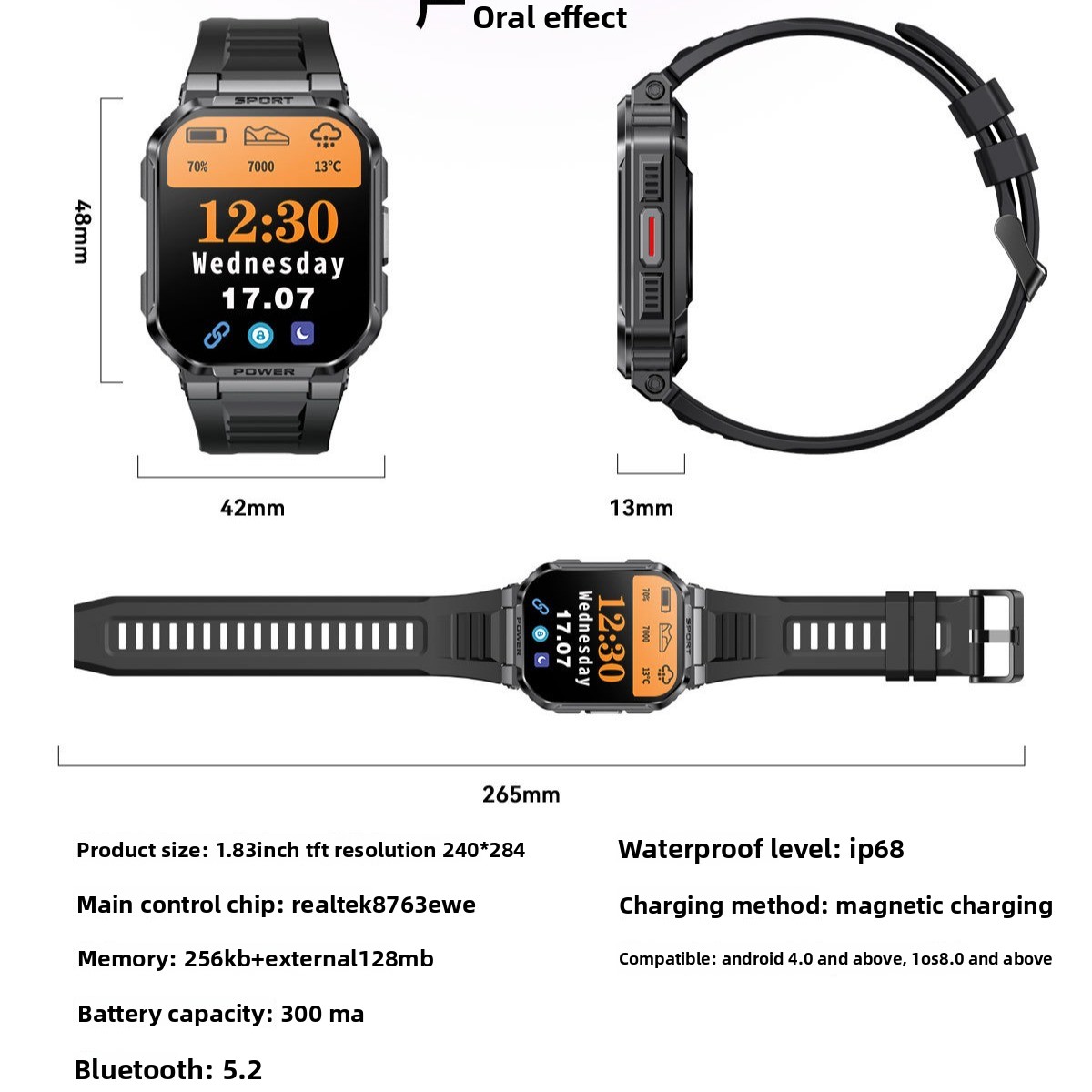 Smartwatch With Bluetooth Calling Shockproof Waterproof Tracker_voghion.com