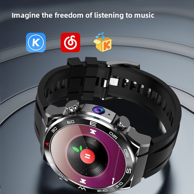 Neue 4G-SIM-Karte mit rundem AMOLED-Bildschirm, Dual-Kamera, Videoanruffunktion, App-Download, B8 Android-Smartwatch_voghion.com