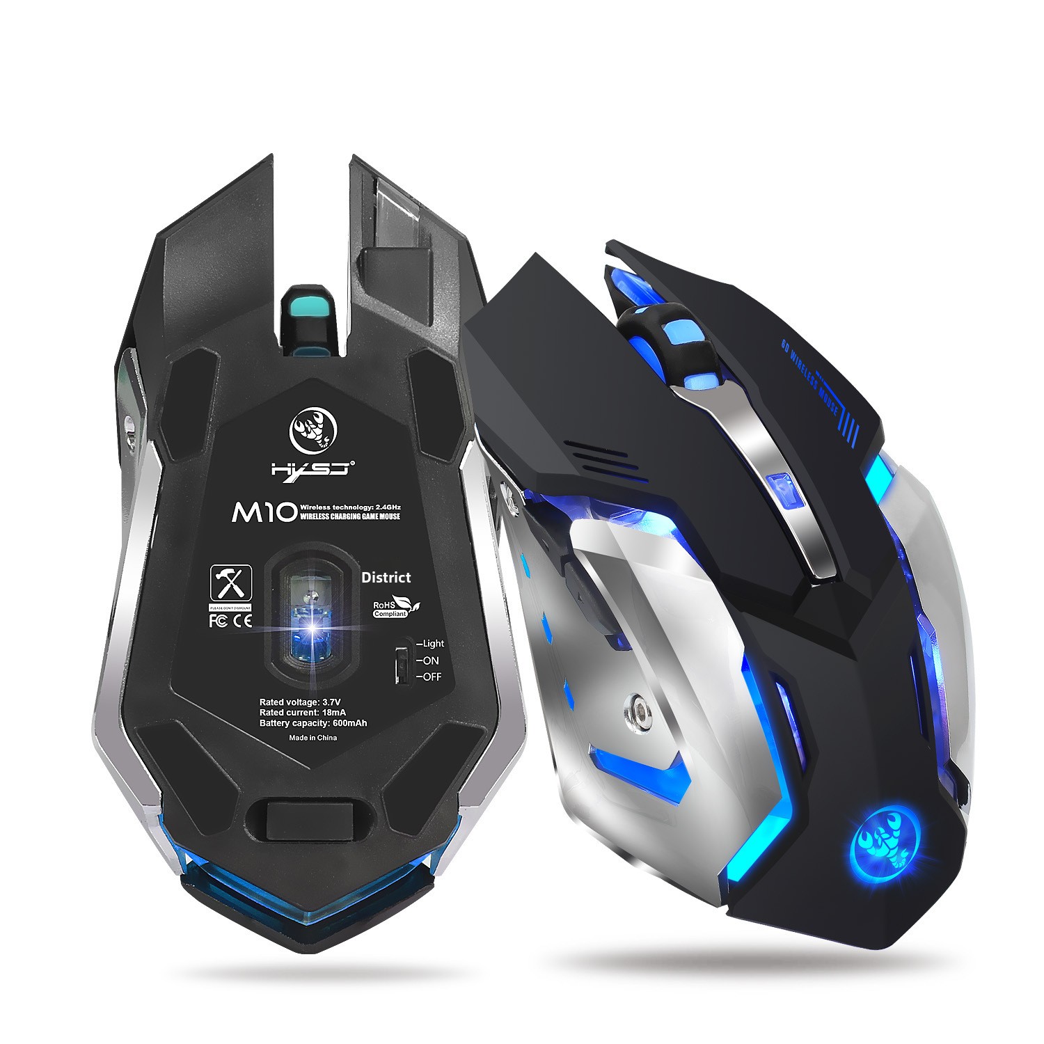 Wireless Gaming Mouse With Colorful Led Lights And Rechargeable Battery_voghion.com