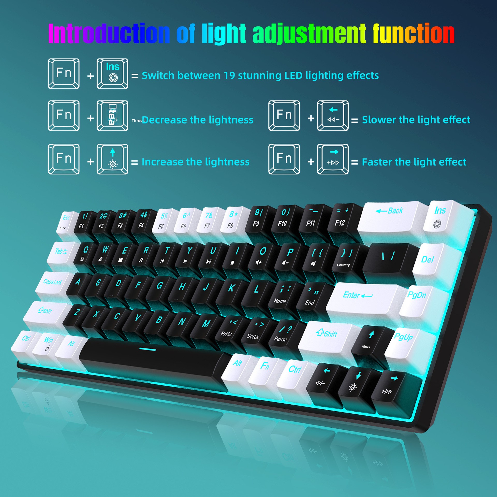 Mechanical 68-key Wired Gaming Keyboard With Ergonomic Design_voghion.com
