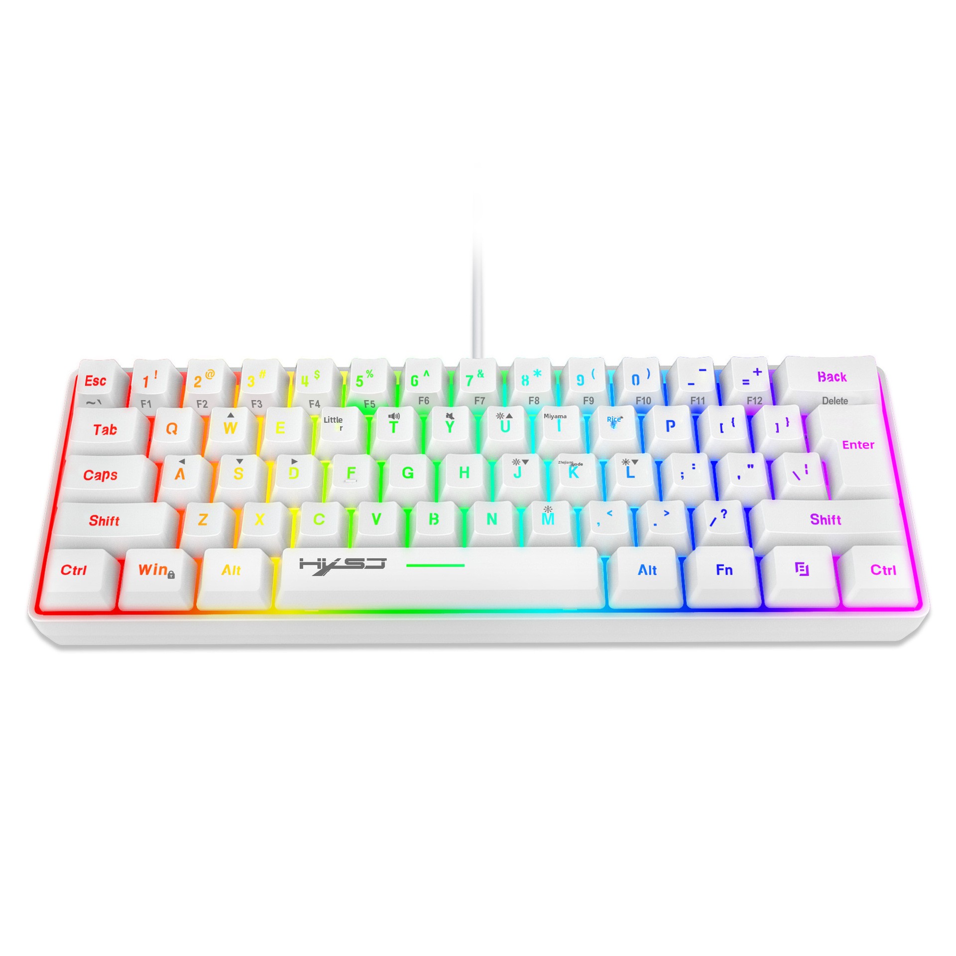 61-key Gaming Membrane Rgb Keyboard Portable Wired With Shortcuts_voghion.com