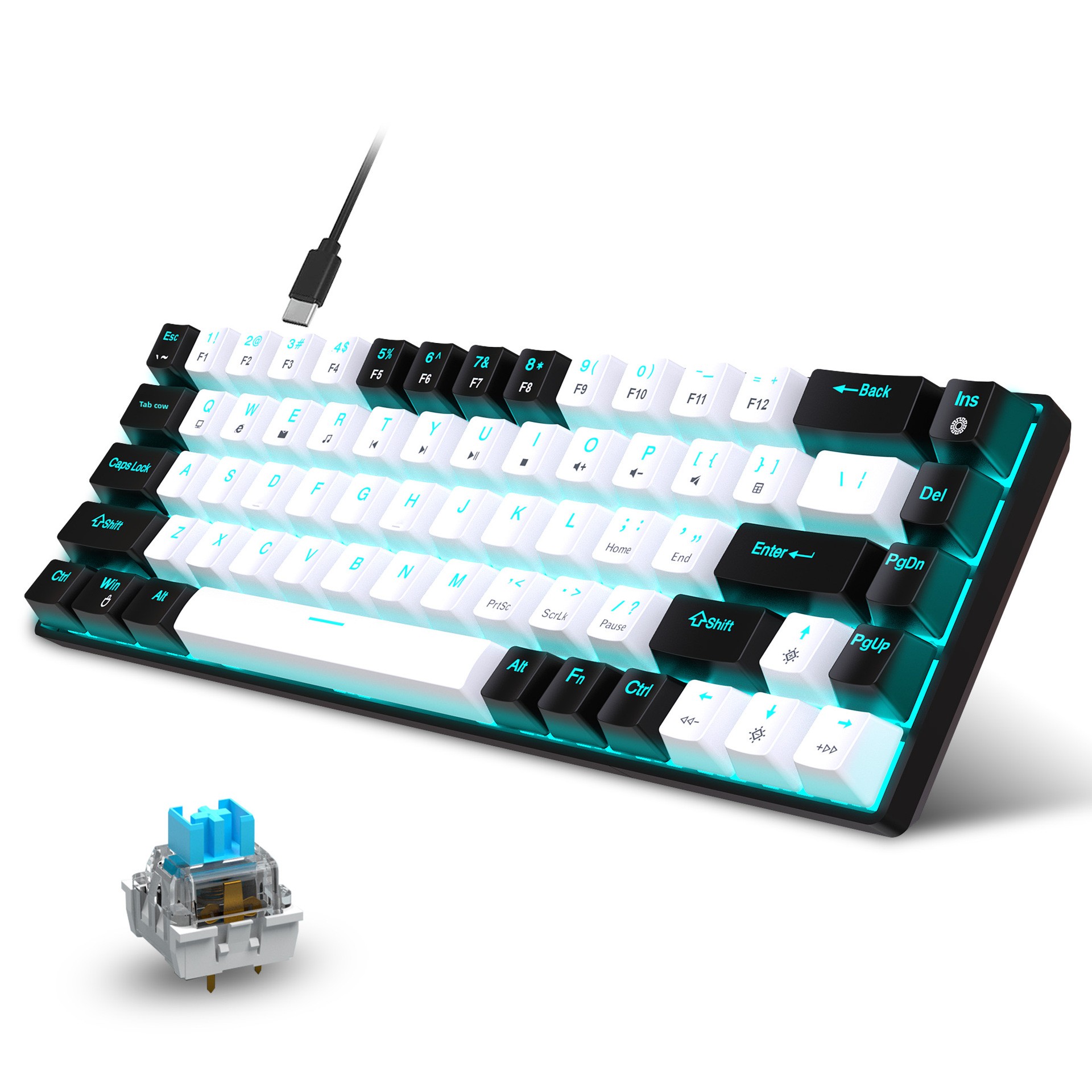 Mechanical 68-key Wired Gaming Keyboard With Ergonomic Design_voghion.com
