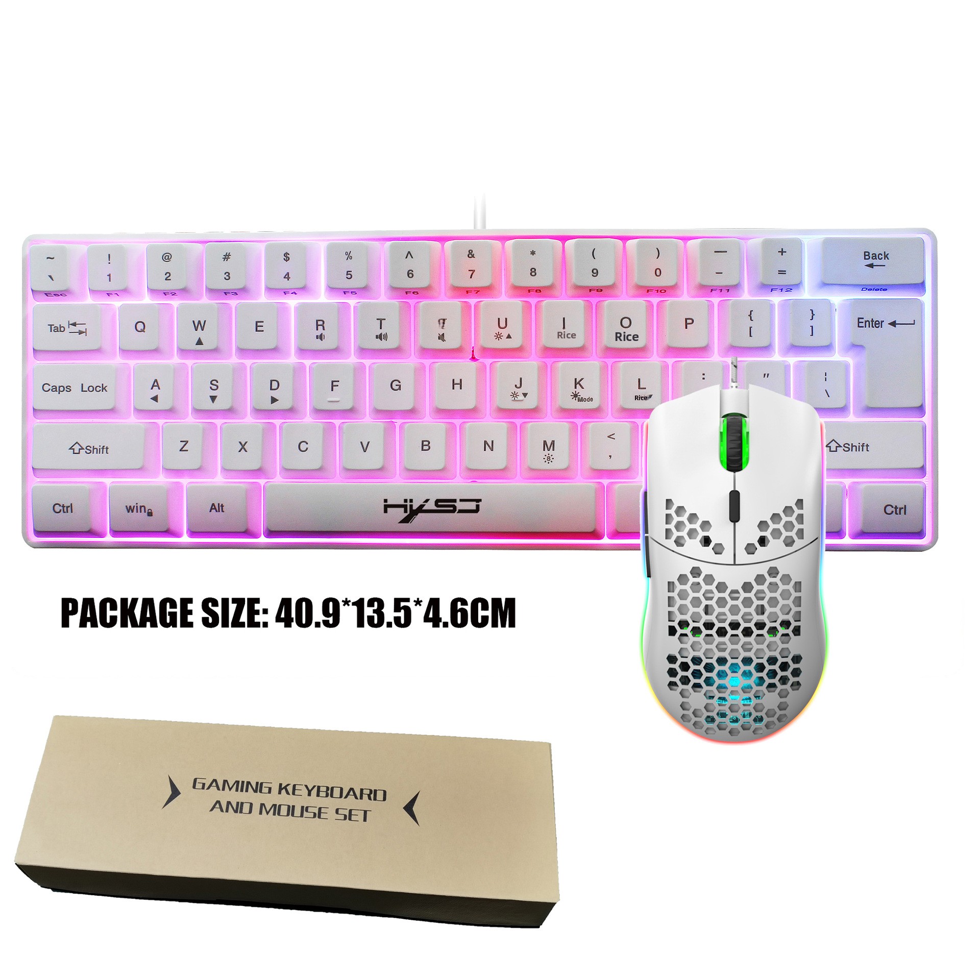 61-key Gaming Membrane Rgb Keyboard Portable Wired With Shortcuts_voghion.com