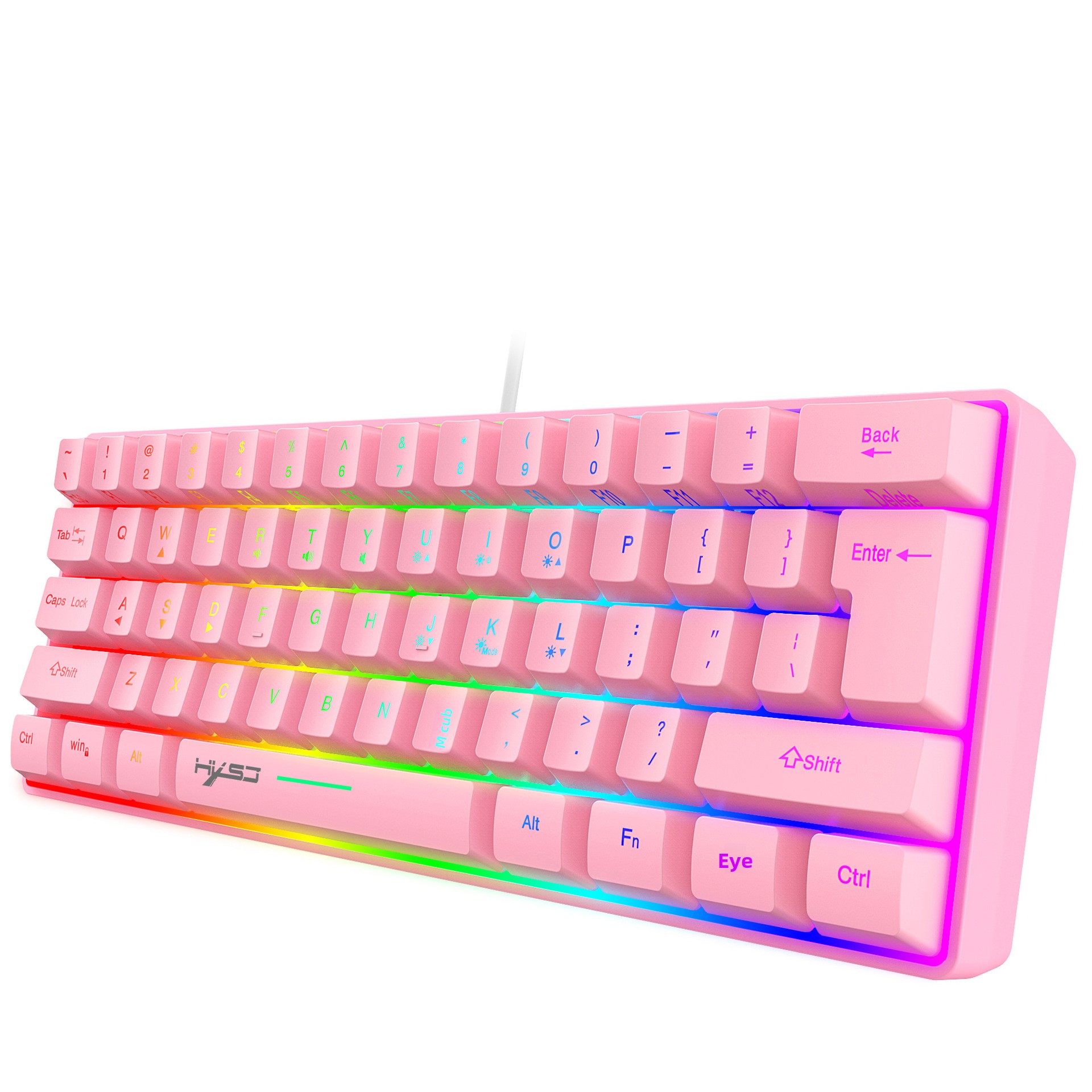 61-key Gaming Membrane Rgb Keyboard Portable Wired With Shortcuts_voghion.com