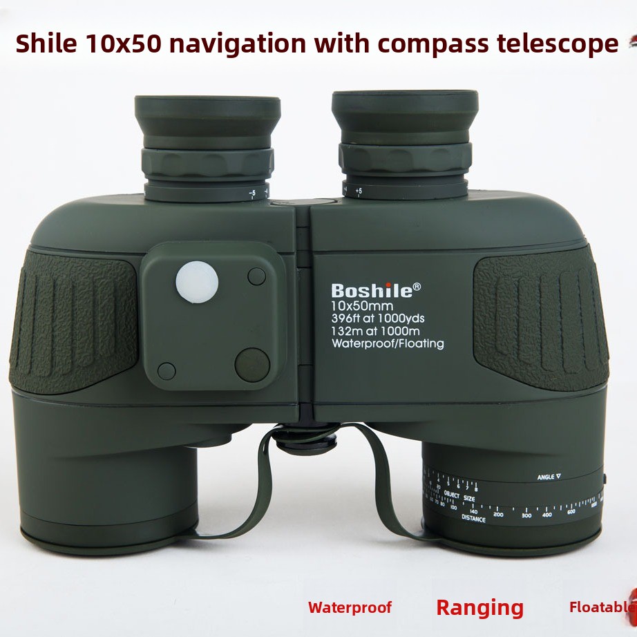 Boshile 10X50 Outdoor Binoculars Waterproof High-Power HD Compass Rangefinder Telescope_voghion.com