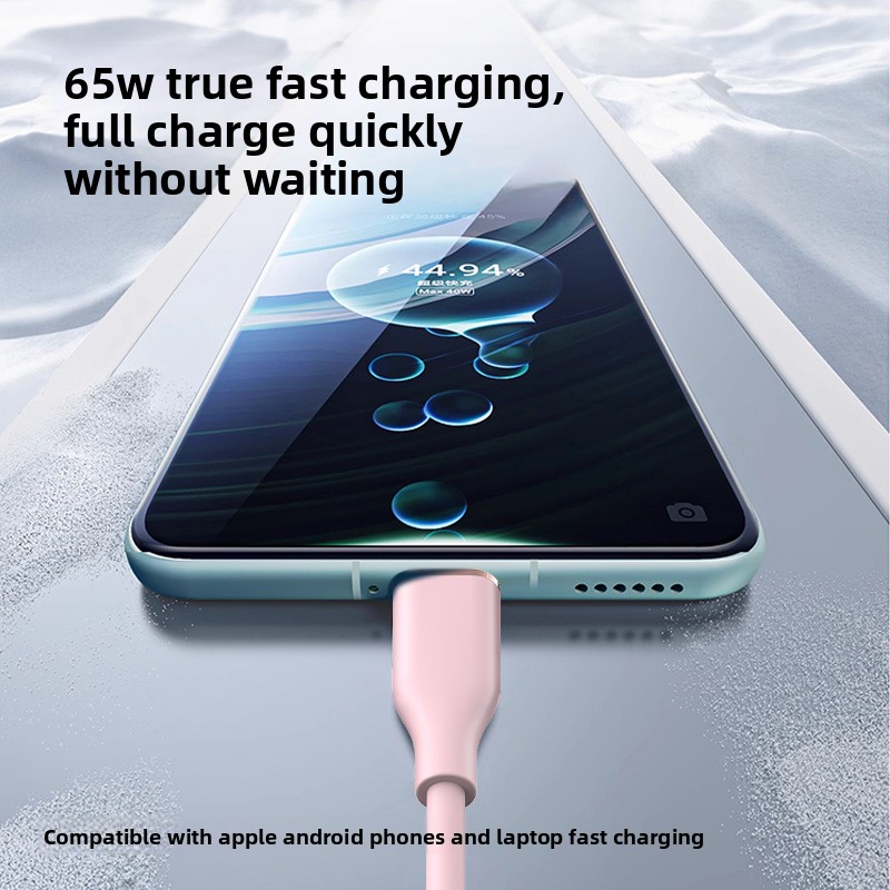 New Dual TYPE-C Liquid Silicone PD65W Data Cable Suitable For IPhone Phone Fast Charging_voghion.com