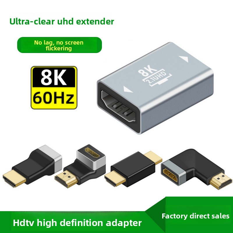 HDMI Female-to-female Adapter Male-to-female 4K High-definition Transmission 90-degree Elbow°Direct Connection For_voghion.com
