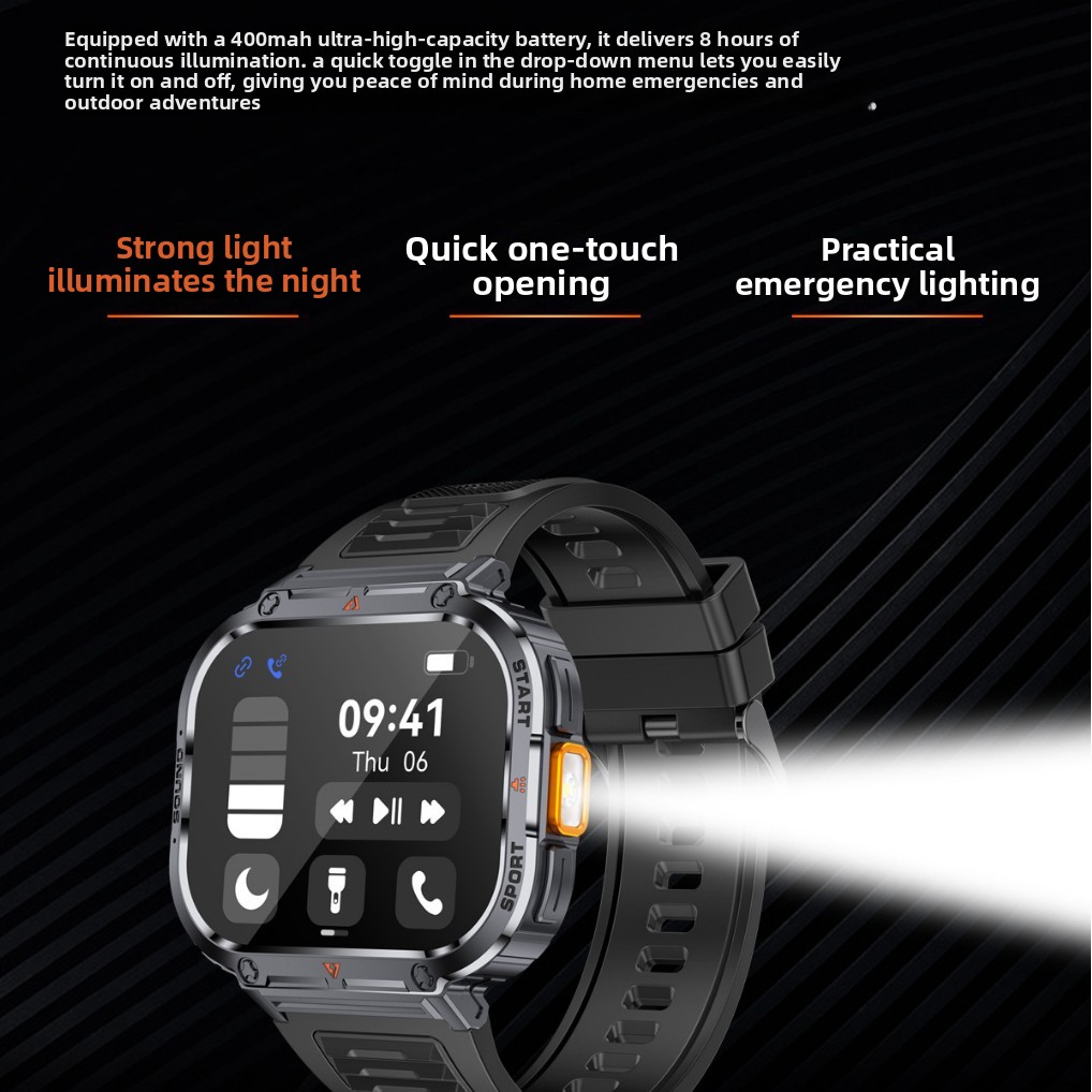 Smartwatch For Men With Bluetooth Calling Heart Rate & Flashlight_voghion.com