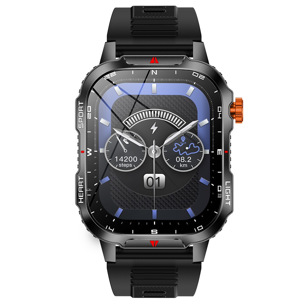 Montre connectée étanche avec batterie haute capacité de 1100 mA, podomètre, fréquence cardiaque et fonction Bluetooth, idéale pour le sport et les appels._voghion.com
