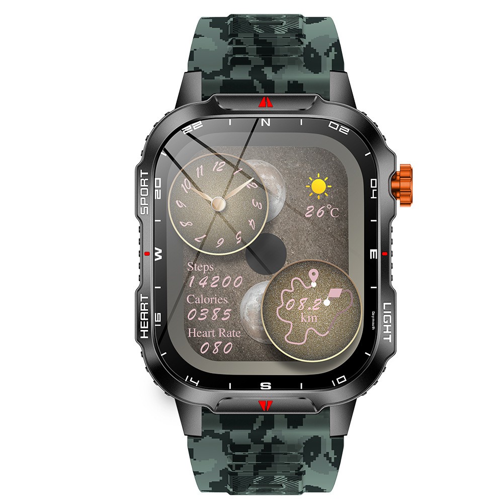 Montre connectée étanche avec batterie haute capacité de 1100 mA, podomètre, fréquence cardiaque et fonction Bluetooth, idéale pour le sport et les appels._voghion.com