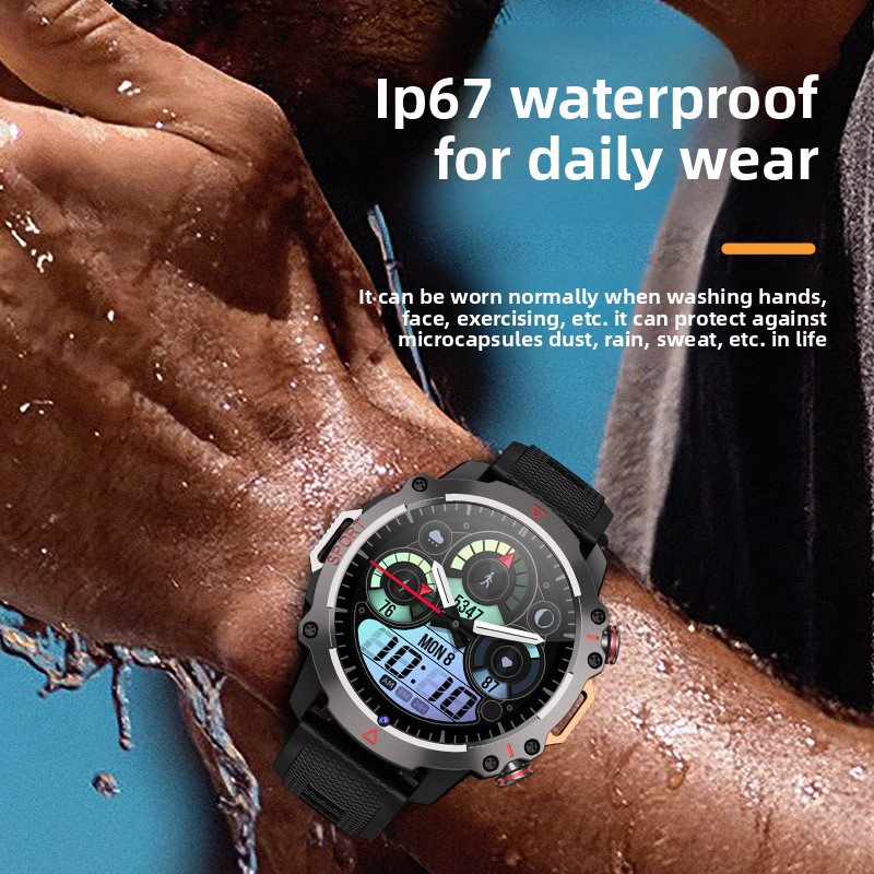 Novo relógio redondo 5G com conectividade total, Android, pedômetro, monitor de frequência cardíaca, GPS e entrada para cartão de memória._voghion.com