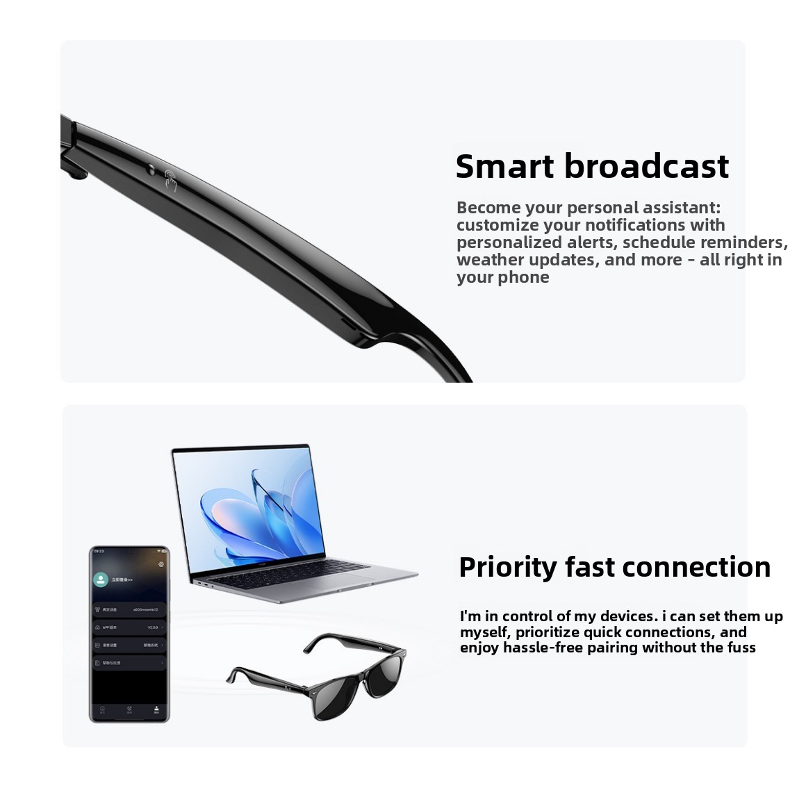 Smart Glasses With Ai Translation Bluetooth Calling And Music_voghion.com