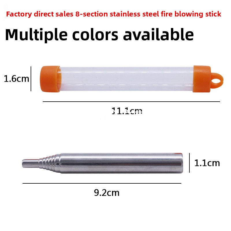 Nowe narzędzie kempingowe z rurki ze stali nierdzewnej, wysuwany pręt do rozpalania ognia_voghion.com