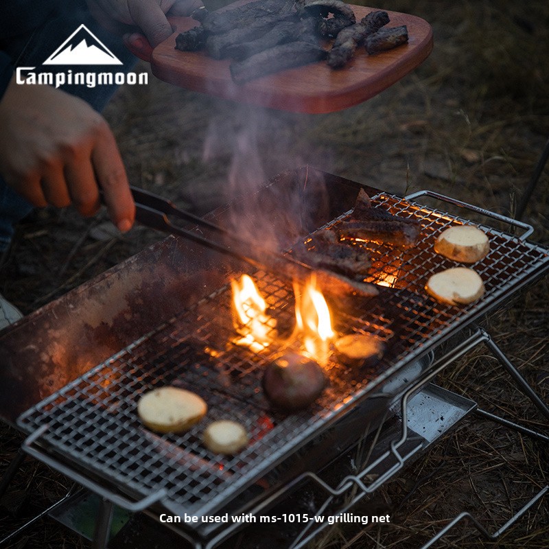 Griglia per barbecue pieghevole di grandi dimensioni in acciaio inossidabile CAMPINGMOON_voghion.com