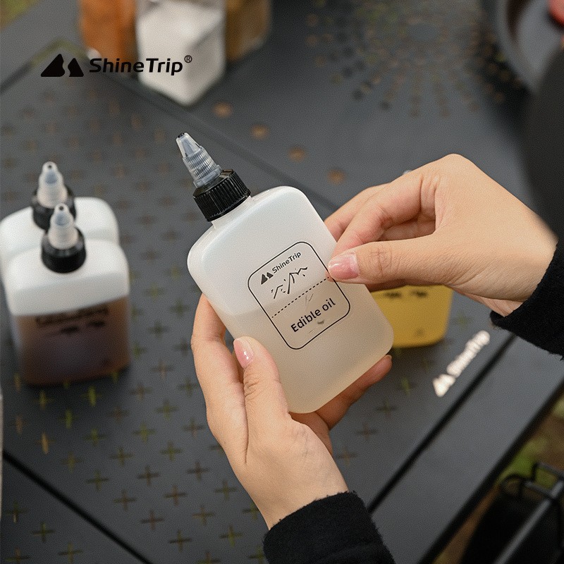 Conjunto de temperos para camping Shanqu, 6 peças, potes herméticos para especiarias com tampa de bambu e dispensador de óleo, organizador portátil para cozinha, piquenique e trilhas._voghion.com