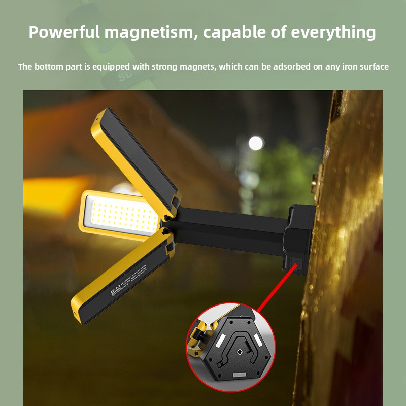 Nieuw model 2026, werkt met magnetische haak, campinglamp, multifunctionele verlichting, LED-zaklamp, draaibare zijlamp._voghion.com