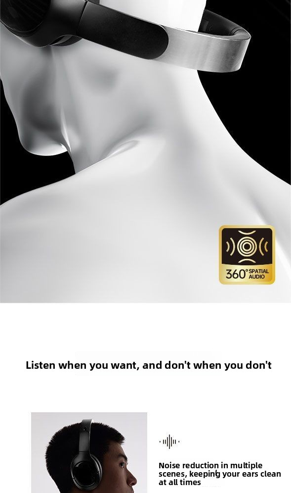 2025 ANC Wireless Headphones Over-Ear Bluetooth 5.3 Transparency Mode HiFi Stereo Foldable For Commute Flight Work_voghion.com