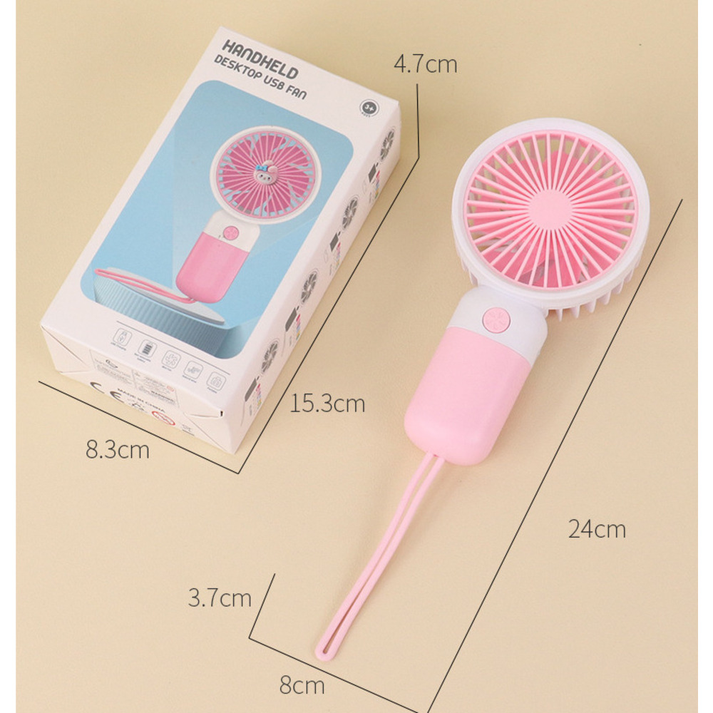 USB Handheld Mini Portable Rechargeable Student Desktop Stand With Lanyard Small Electric Fan_voghion.com