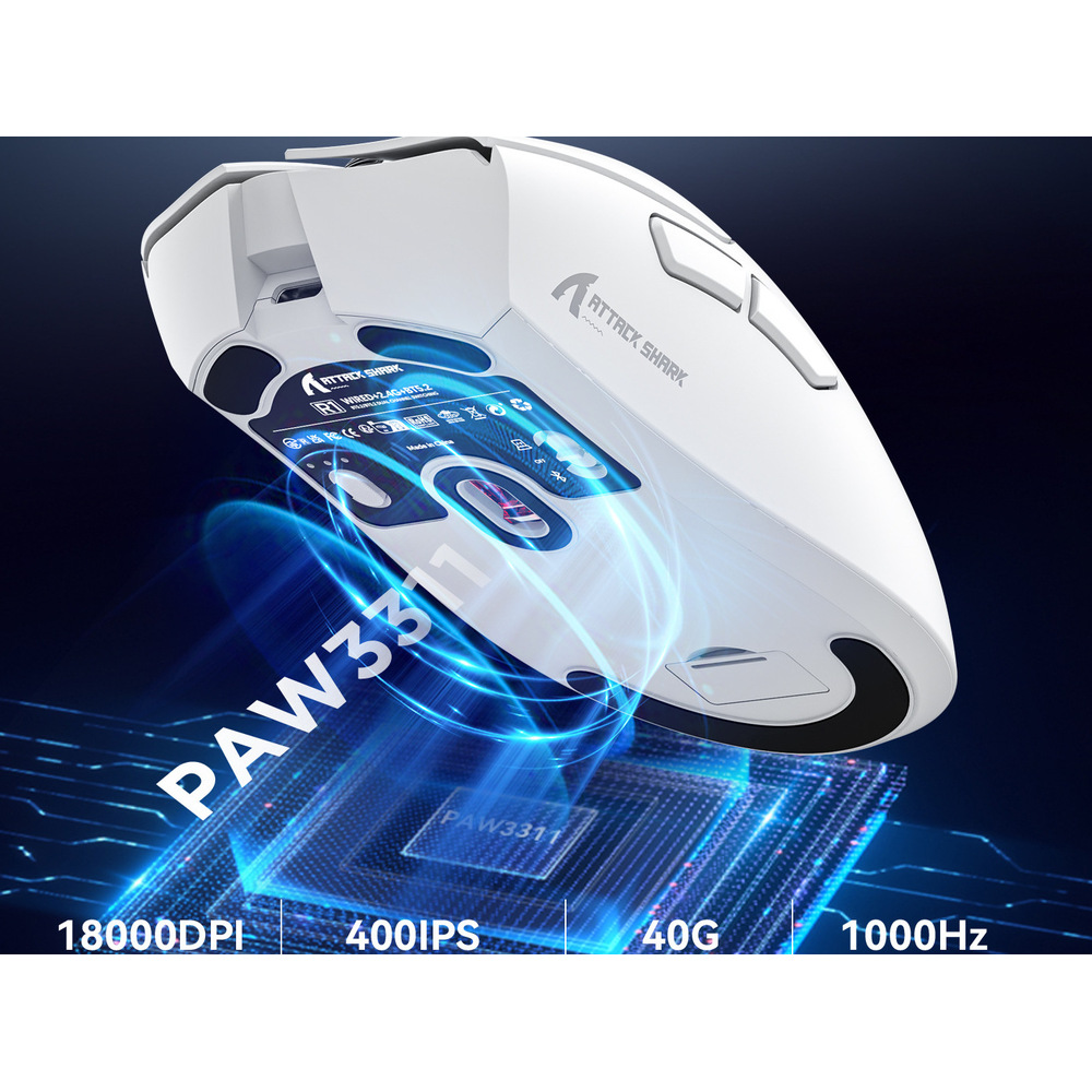 Mouse gamer leve com sensor PAW3311 – Bluetooth de três modos e sem fio para laptops_voghion.com